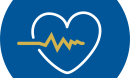 Heart symbol with EKG line in front