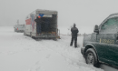 Low visibility in a lake-effect snow squall during IOP2 equipment preparations.