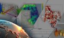 A collage of figures and maps displaying data from NSF-funded research.