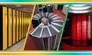 A collage featuring images of supercomputers