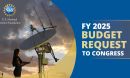 U.S. NSF Fy 2025 budget request to congress banner with a person standing in front of a telescope