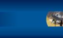 banner with blue background with cropped image of a woman standing in front of a telescope