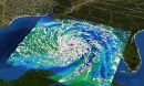 Hurricane Ike developing in Gulf of Mexico and making landfall on Texas coast