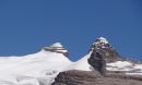 mountain with a snow top