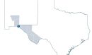 Map of the region of service for the region of New Mexico and Texas for the aso del Norte Defense and Aerospace Innovation Engine