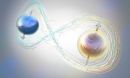 Illustration depicting quantum entanglement of two particles