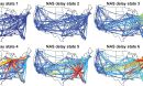 maps of united states showing flight delays by routes
