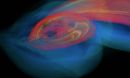 computer simulation showing the rapid formation of an accretion disk