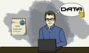 illustration showing a man working on a laptop