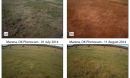 Impact of a flash drought compared with photos of the same area without flash drought (bottom row).