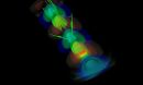 images generated using data from a particle-in-cell simulation