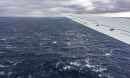The view from a DC-8 research aircraft near where the ocean affects processes like cloud formation.