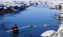 Alison Banwell in Antarctic meltwater