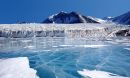 blue ice covering Lake Fryxell in the Transantarctic Mountains