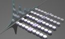 artist's impression of an array of nanomechanical resonators