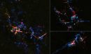 composite image of the gas outflows from stellar eggs