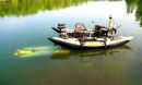 a yellow underwater robot (left)