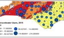areas of the state with the largest number of groundwater users