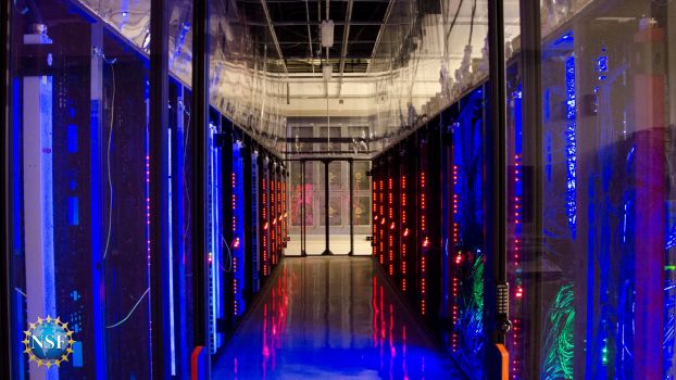 Super computers lit up.