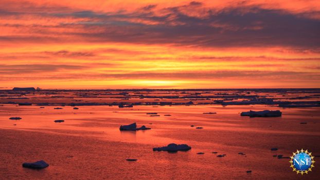 Sunset at over a body of water