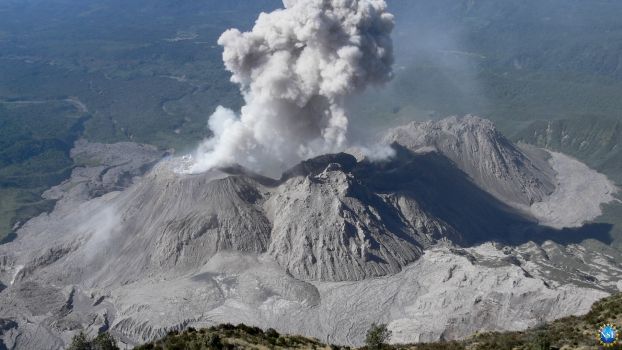 volcano erupting
