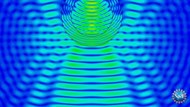 abstract blue and green microwave vibrations