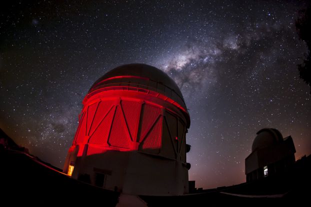 An observatory at night