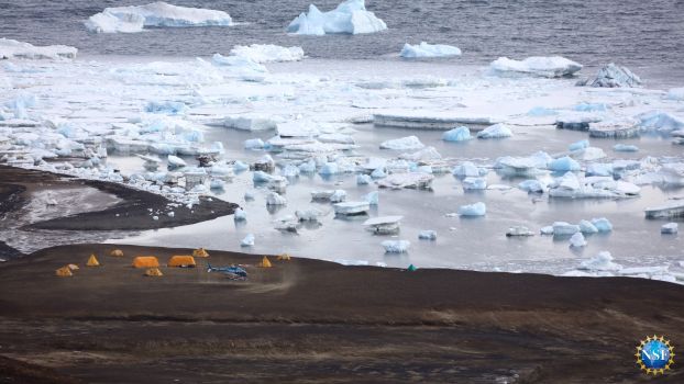 Antarctica waters with ice bergs