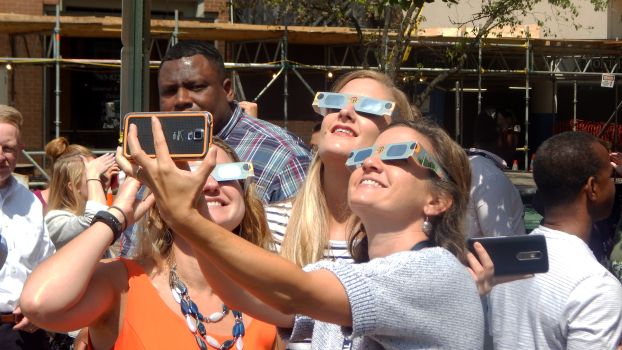 NSF staff view the Great American Solar Eclipse