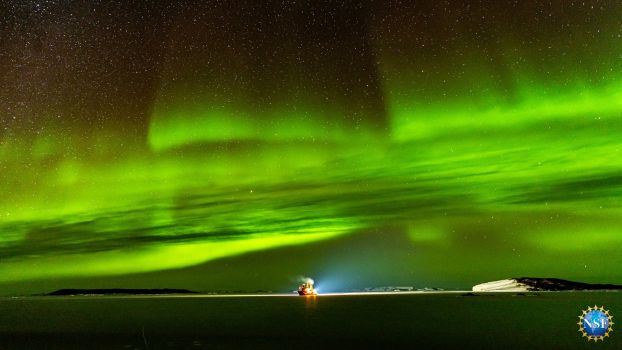 aurora of green in the sky