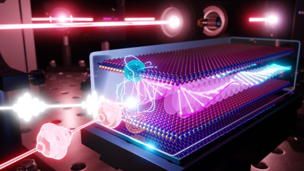 Spinning quasiparticles light up when paired with a light-emitting quasiparticle