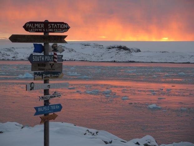 Global directional sign at Palmer Station