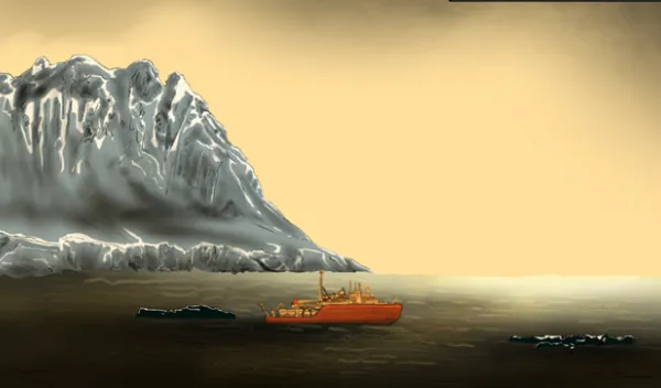 illustration of polar ice melting