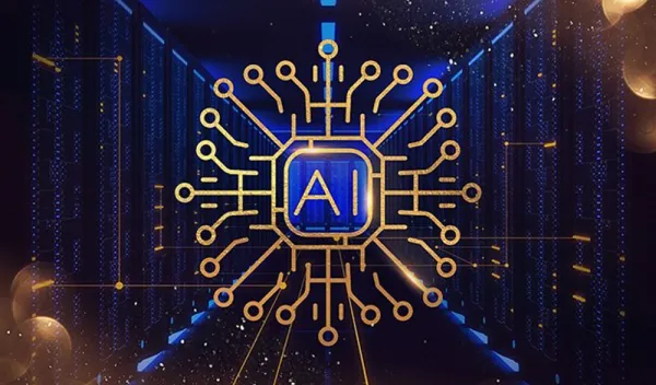 supercomputers with AI graphic