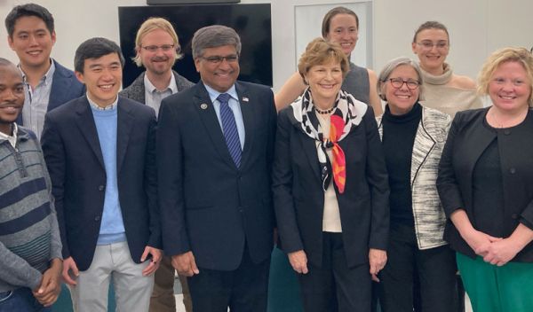 Panchanathan met with college officials and U.S. Sen. Jeanne Shaheen (D-NH) to review NSF-supported research before visiting Mikros Technologies