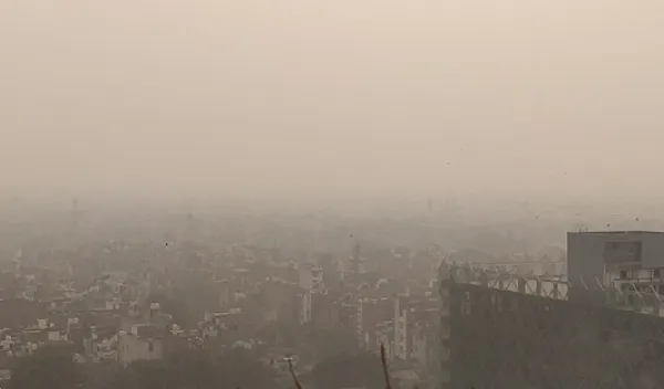 buildings hiding behind air pollution