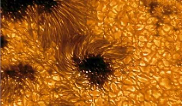 zoomed in sun spot