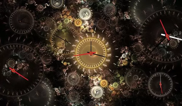 graphic overlay of clocks