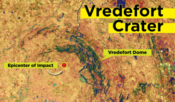 aerial shot of a crater