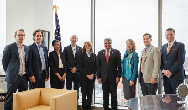 At NSF headquarters, Director Panchanathan met Australia's chief scientist Cathy Foley and members of the Commonwealth Scientific and Industrial Research Organisation and the Department of Industry, Science, Energy and Resources.