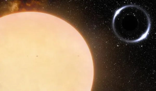 Artist's impression of the closest black hole to Earth and its sunlike companion star.