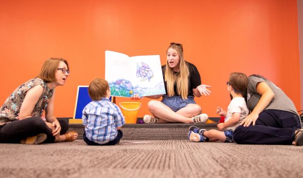 The University at Buffalo has partnered with GiGi’s Playhouse Down Syndrome Achievement Center of Buffalo to provide UB students with in-classroom experience teaching students with disabilities. UB students were photographed at the center working with clients in July 2021.