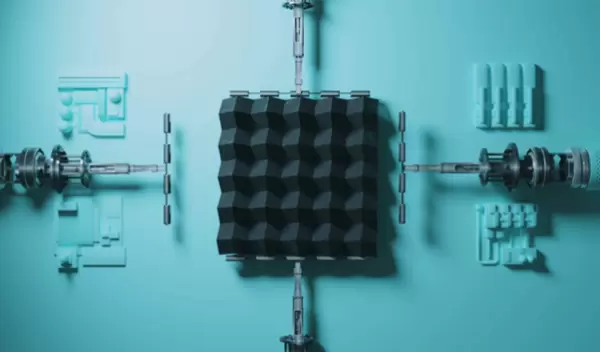 machines working on a black texture