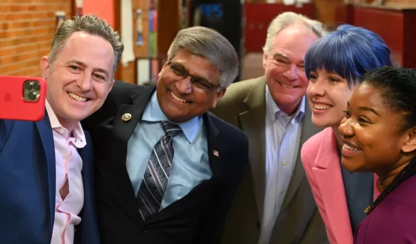 Dr.Panch visits Franklin Military Academy with Senator Tim Kaine  on 2/6/2023