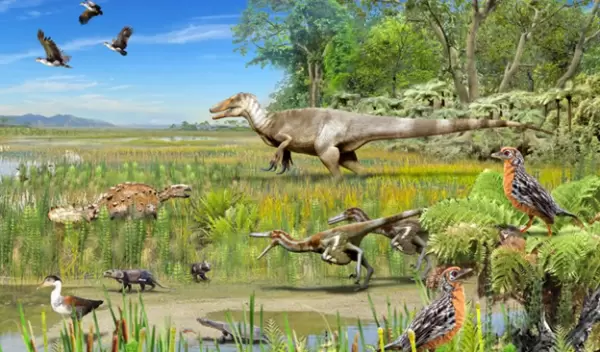 An artist's interpretation of Patagonia during the Late Cretaceous