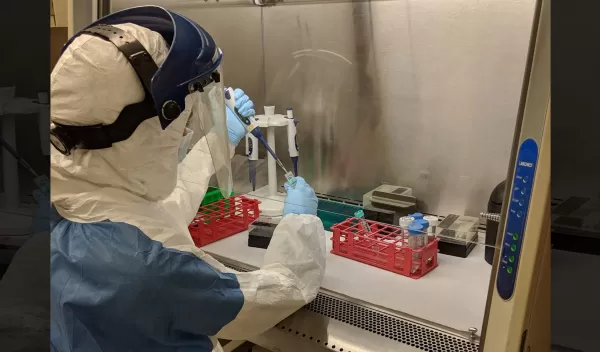 researcher working in a lab