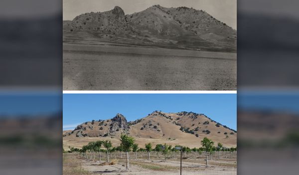 Photos of Sutter Buttes (Sutter County) showing the change in land use from 1931 to 2016.