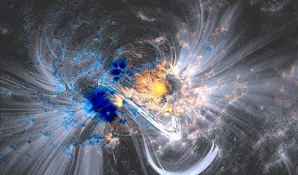 Coronal loops are arches of magnetized plasma that protrude from the surface of the sun. Here, the loops in a magnetic "dance."