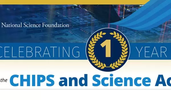 Celebrating 1 year of the chips and science act banner
