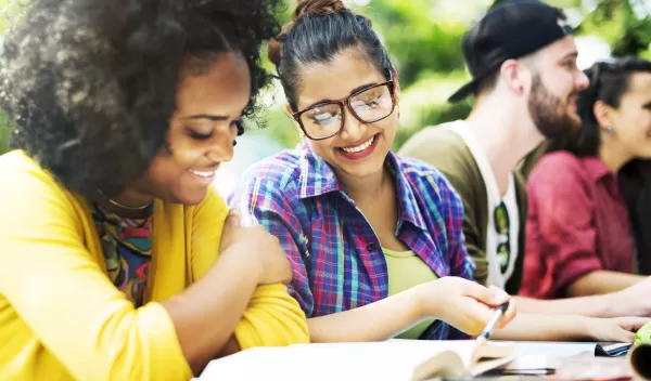 Diverse Group People Studying